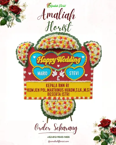 Karangan Papan Bunga Pernikahan di Adiwerna